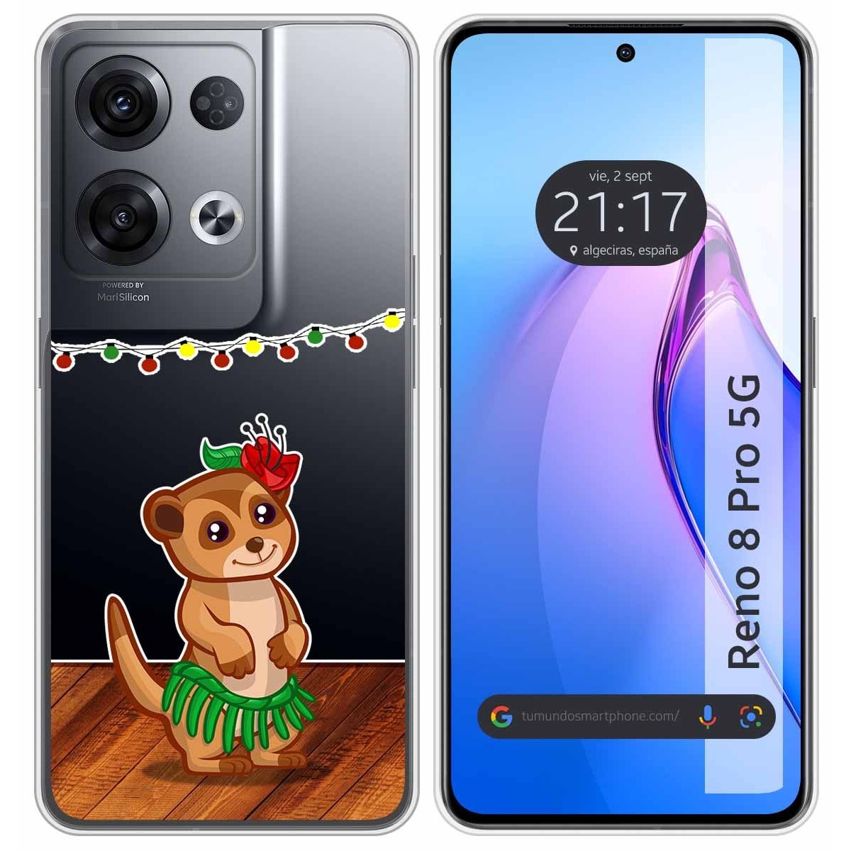 Funda Silicona Transparente para Oppo Reno 8 Pro 5G diseño Suricata Dibujos