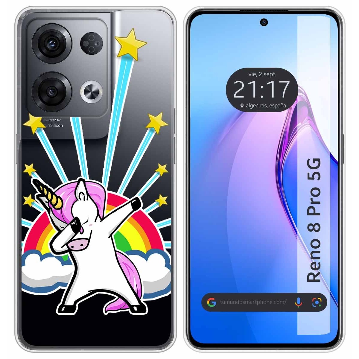 Funda Silicona Transparente para Oppo Reno 8 Pro 5G diseño Unicornio Dibujos