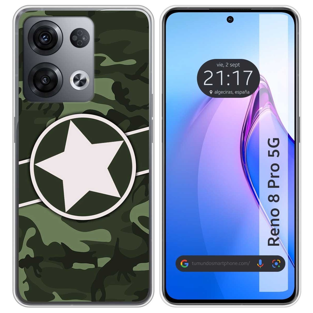 Funda Silicona para Oppo Reno 8 Pro 5G diseño Camuflaje 01 Dibujos