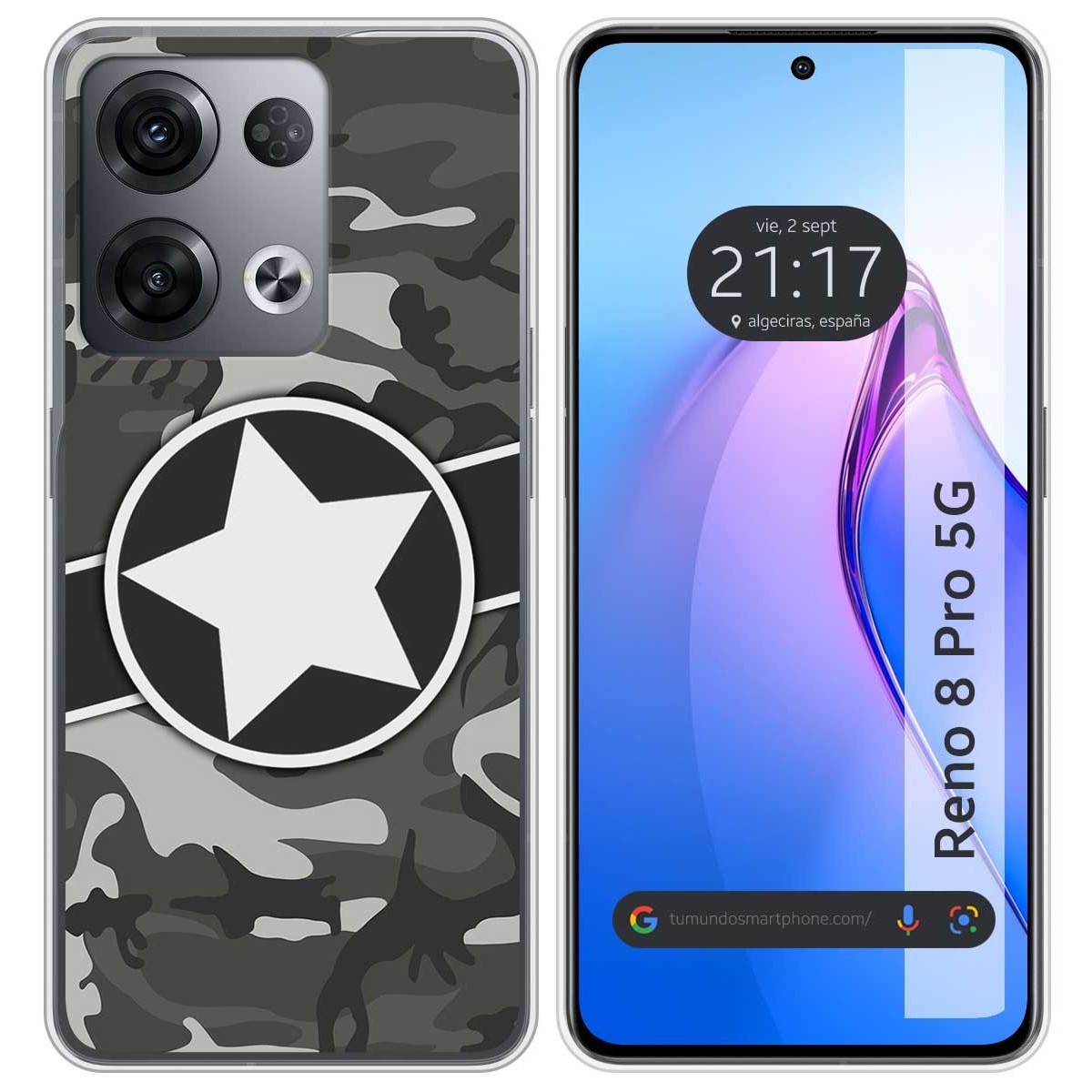 Funda Silicona para Oppo Reno 8 Pro 5G diseño Camuflaje 02 Dibujos