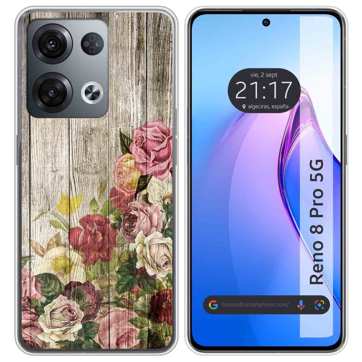 Funda Silicona para Oppo Reno 8 Pro 5G diseño Madera 08 Dibujos