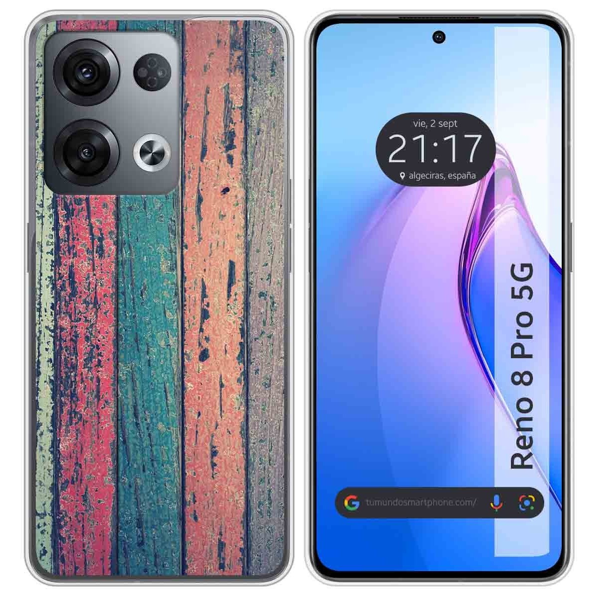 Funda Silicona para Oppo Reno 8 Pro 5G diseño Madera 10 Dibujos