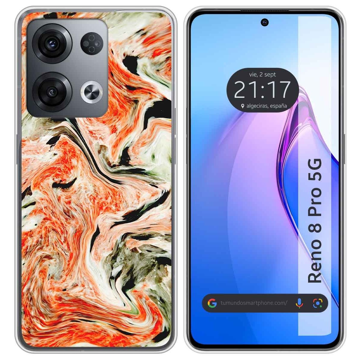 Funda Silicona para Oppo Reno 8 Pro 5G diseño Mármol 12 Dibujos