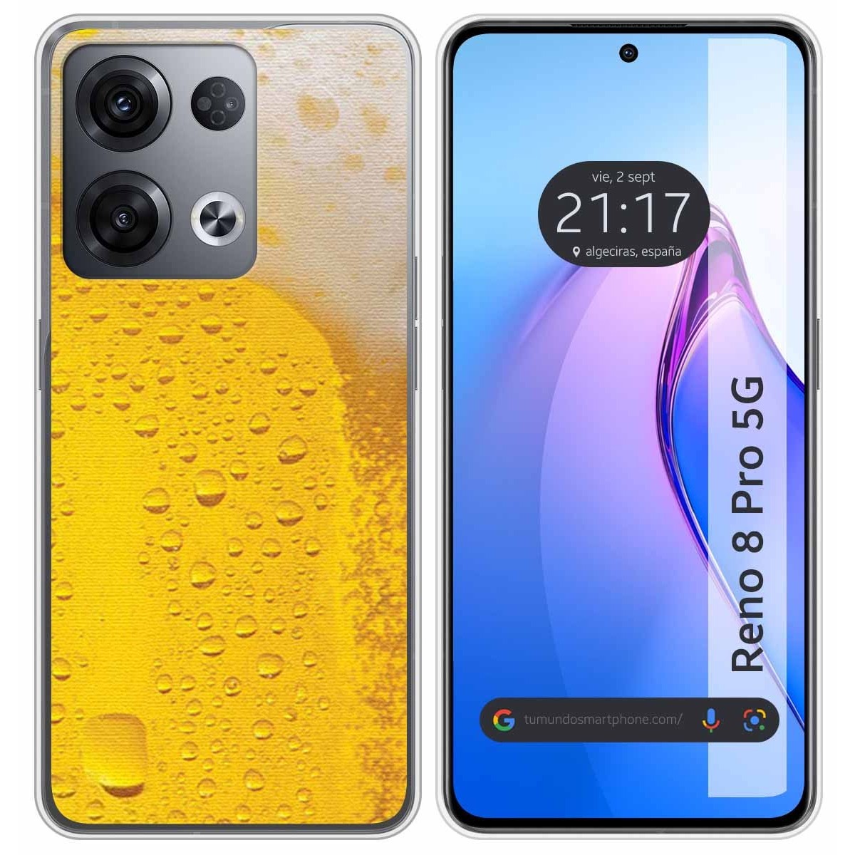 Funda Silicona para Oppo Reno 8 Pro 5G diseño Cerveza Dibujos