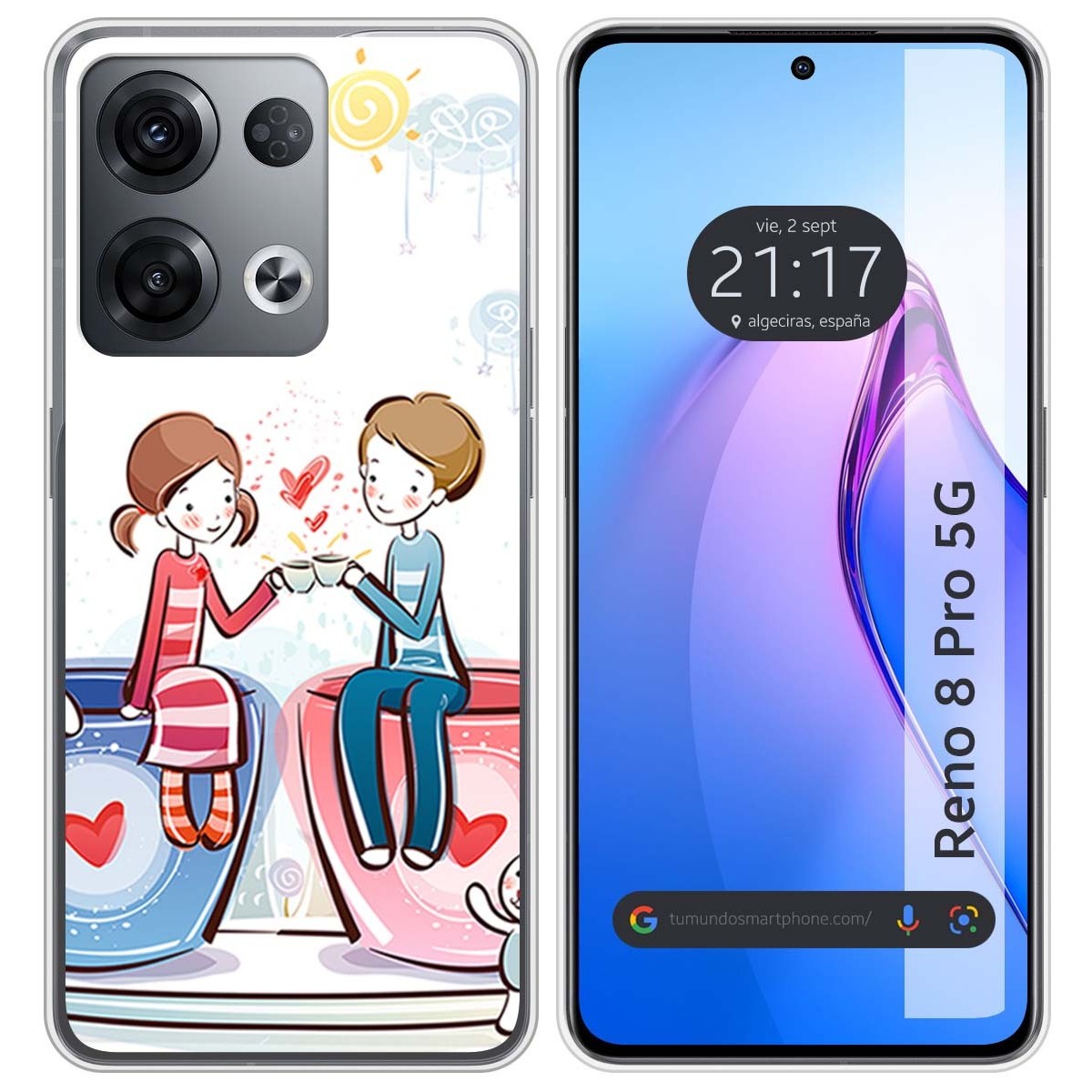 Funda Silicona para Oppo Reno 8 Pro 5G diseño Café Dibujos