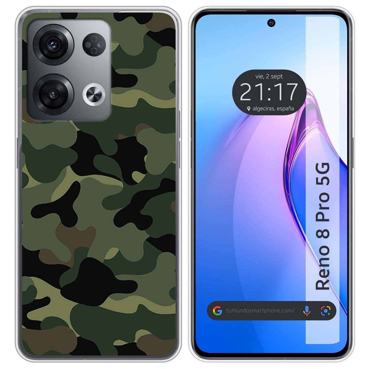 Funda Silicona para Oppo Reno 8 Pro 5G diseño Camuflaje Dibujos