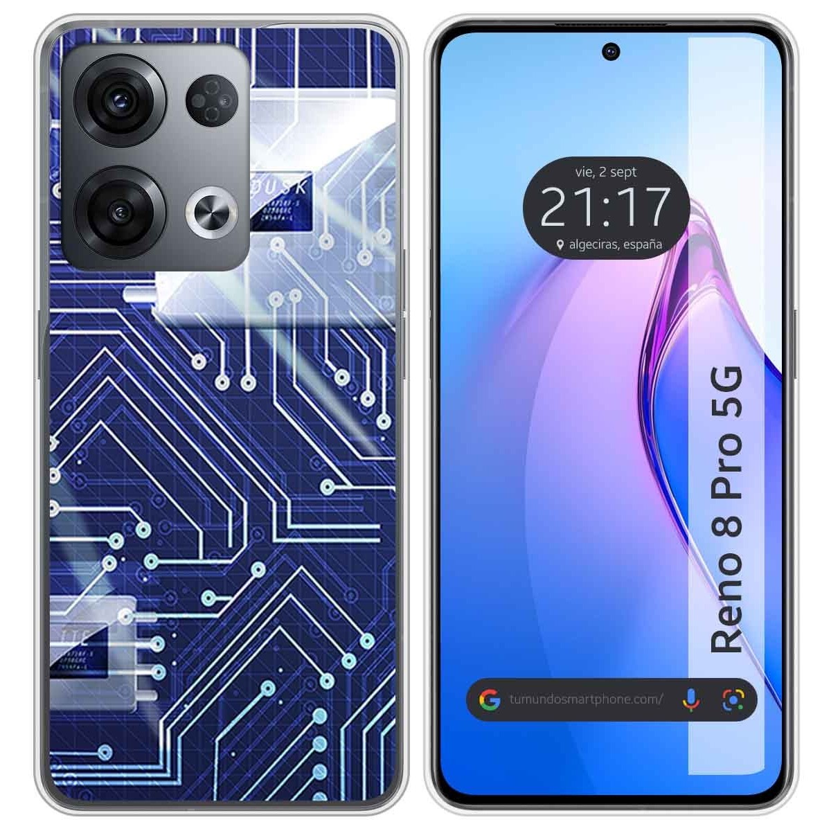 Funda Silicona para Oppo Reno 8 Pro 5G diseño Circuito Dibujos