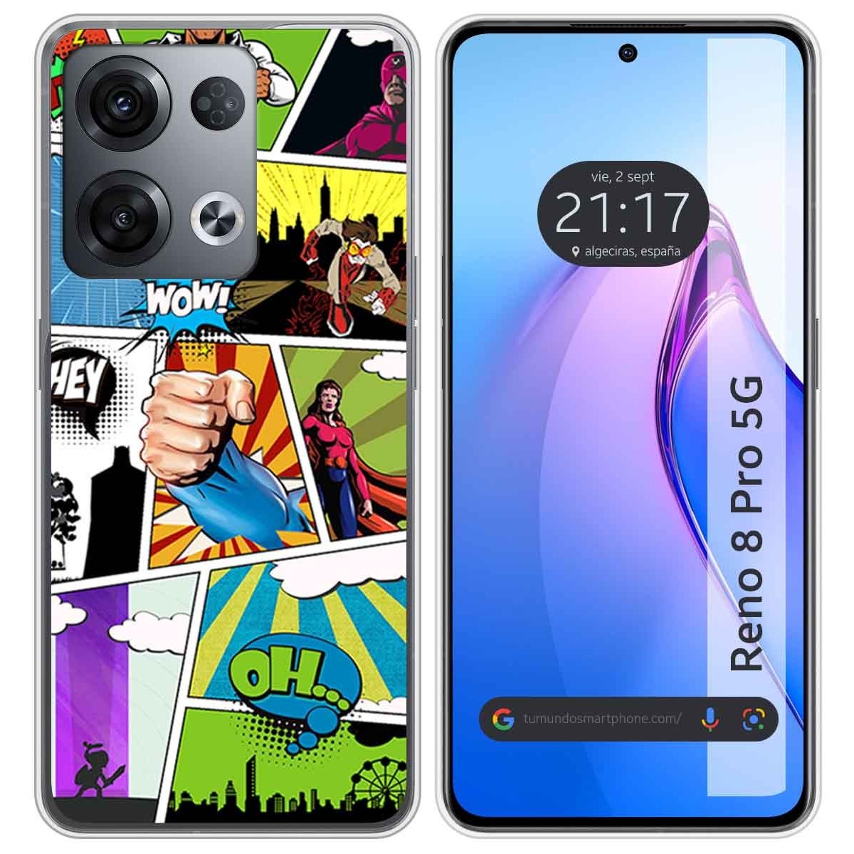 Funda Silicona para Oppo Reno 8 Pro 5G diseño Comic Dibujos