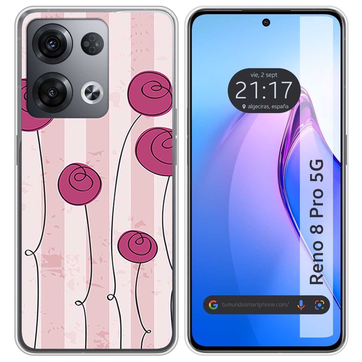 Funda Silicona para Oppo Reno 8 Pro 5G diseño Flores Vintage Dibujos