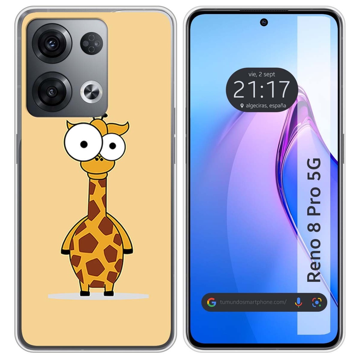 Funda Silicona para Oppo Reno 8 Pro 5G diseño Jirafa Dibujos