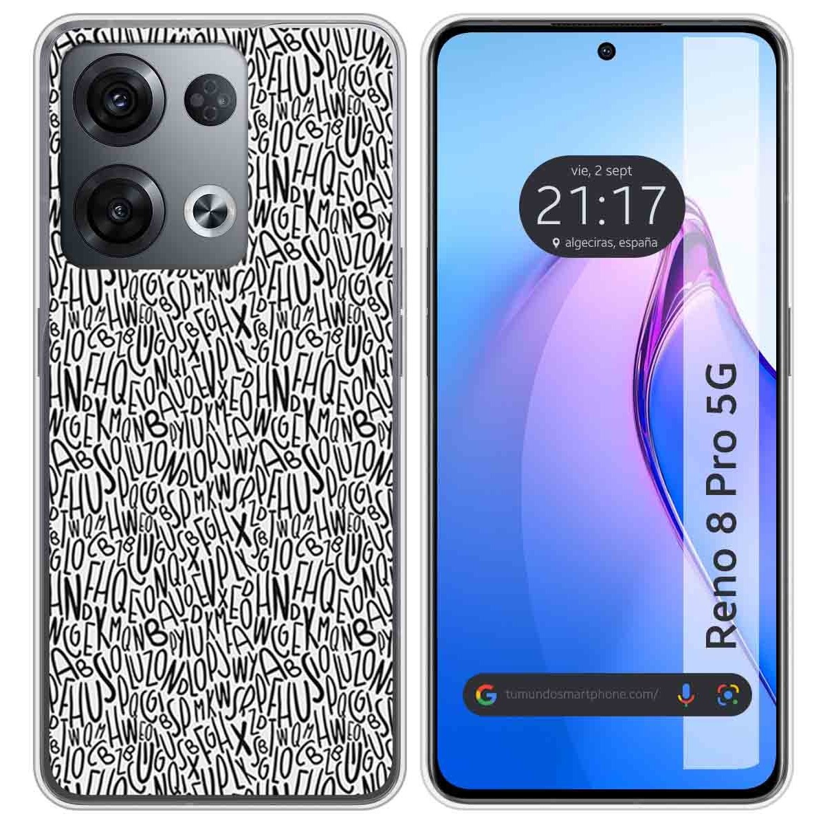 Funda Silicona para Oppo Reno 8 Pro 5G diseño Letras Dibujos