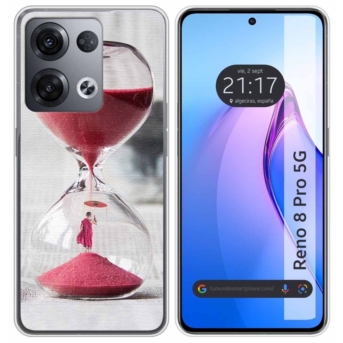 Funda Silicona para Oppo Reno 8 Pro 5G diseño Reloj Dibujos