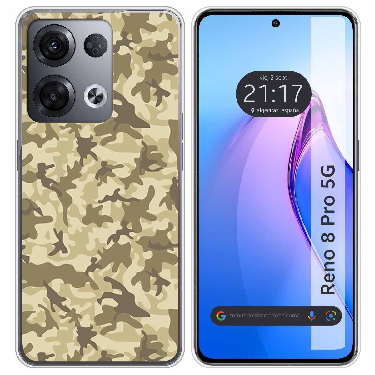 Funda Silicona para Oppo Reno 8 Pro 5G diseño Sand Camuflaje Dibujos