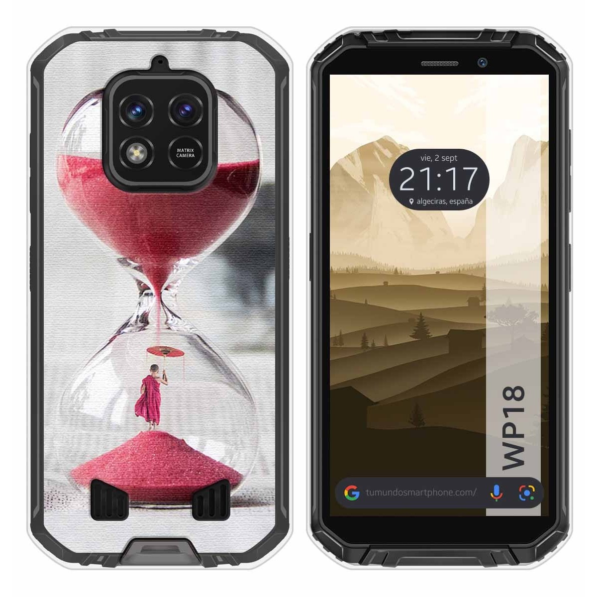 Funda Silicona para Oukitel WP18 (2022) diseño Reloj Dibujos