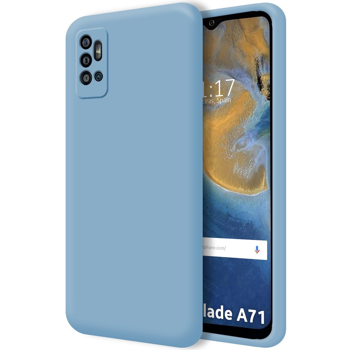 Funda Silicona Líquida Ultra Suave para Oppo A74 4G color Azul
