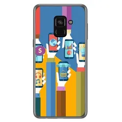 Funda Gel Tpu para Samsung Galaxy A8 (2018) Diseño Apps Dibujos