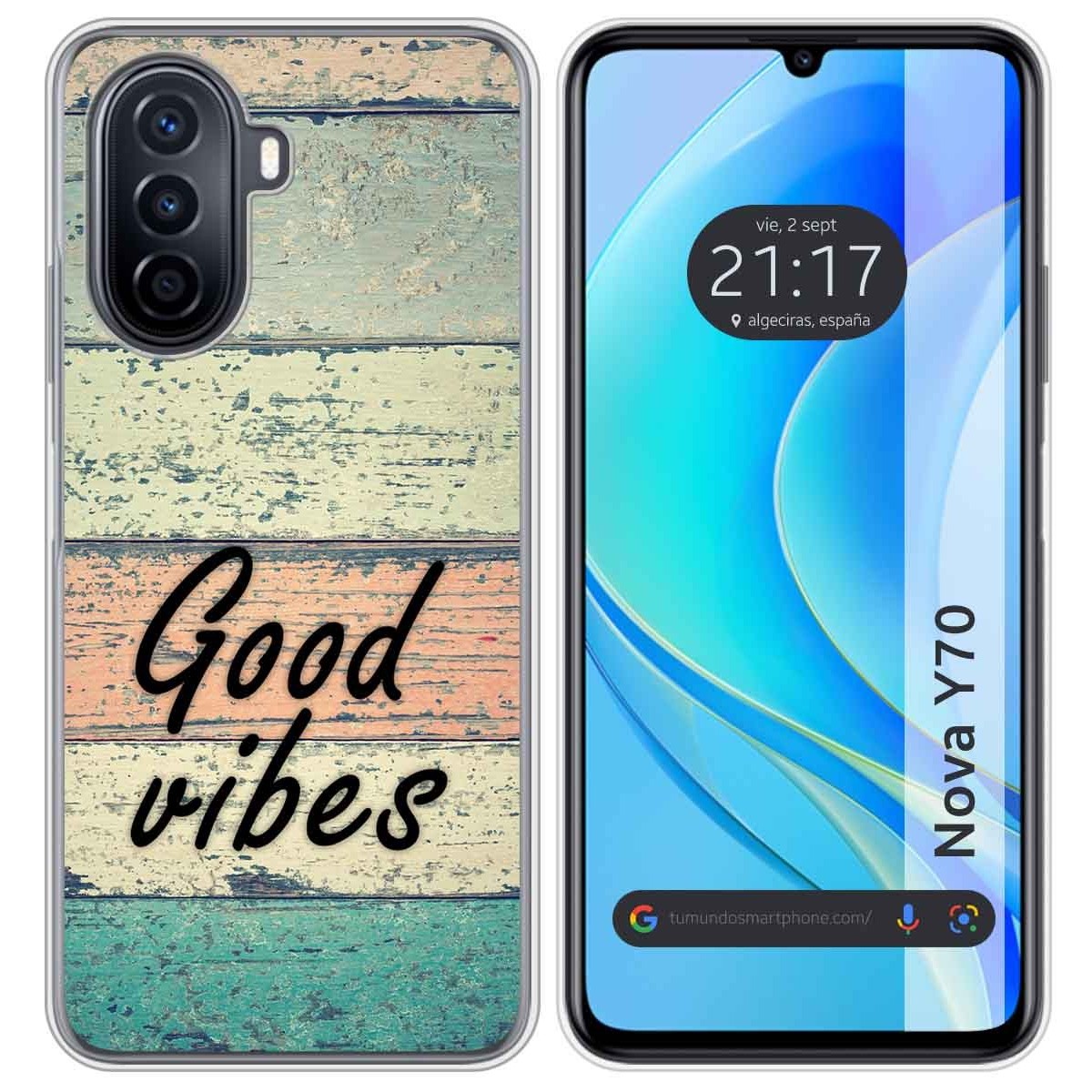 Funda Silicona para Huawei Nova Y70 diseño Madera 01 Dibujos