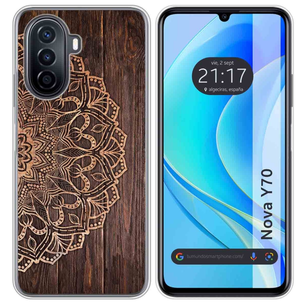 Funda Silicona para Huawei Nova Y70 diseño Madera 06 Dibujos