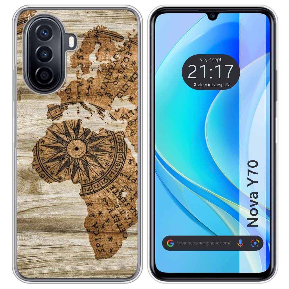 Funda Silicona para Huawei Nova Y70 diseño Madera 07 Dibujos