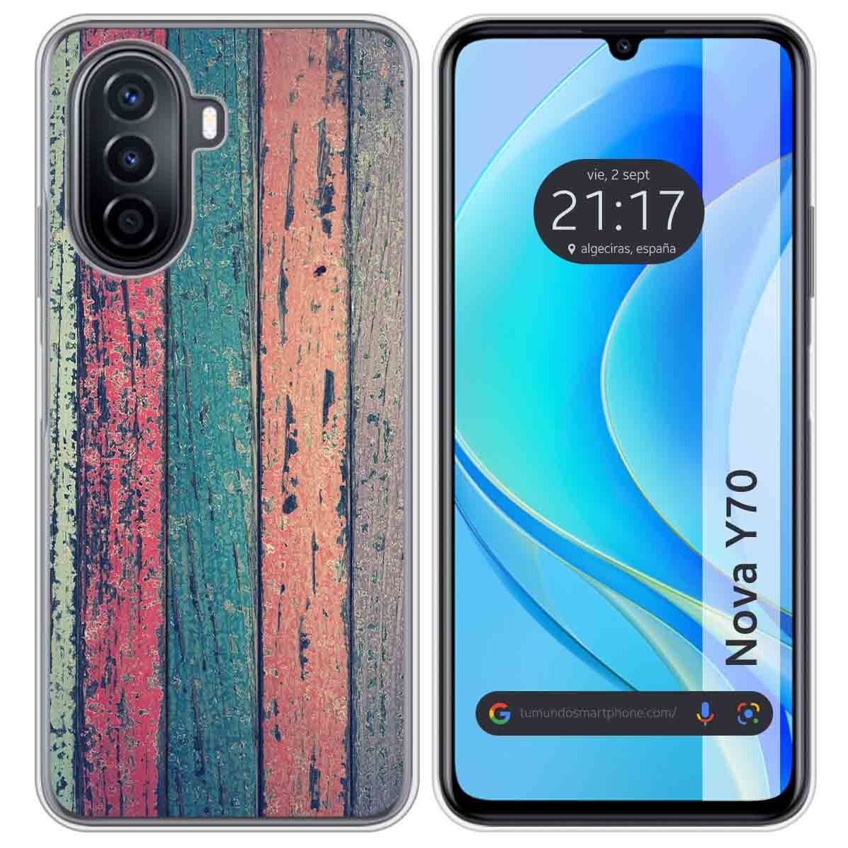 Funda Silicona para Huawei Nova Y70 diseño Madera 10 Dibujos