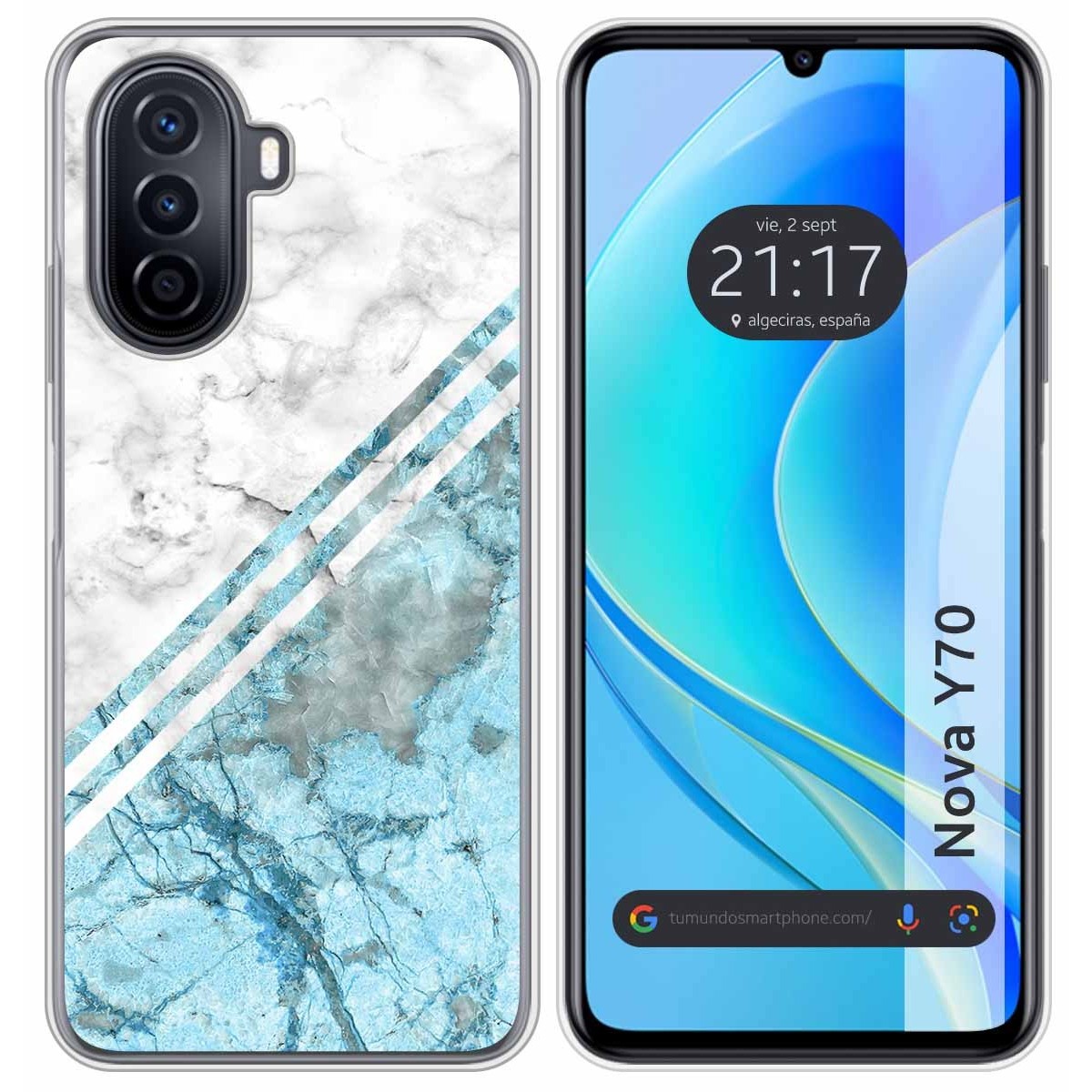 Funda Silicona para Huawei Nova Y70 diseño Mármol 02 Dibujos