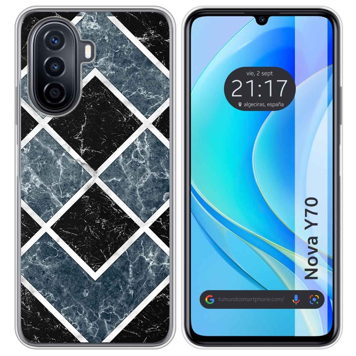 Funda Silicona para Huawei Nova Y70 diseño Mármol 06 Dibujos