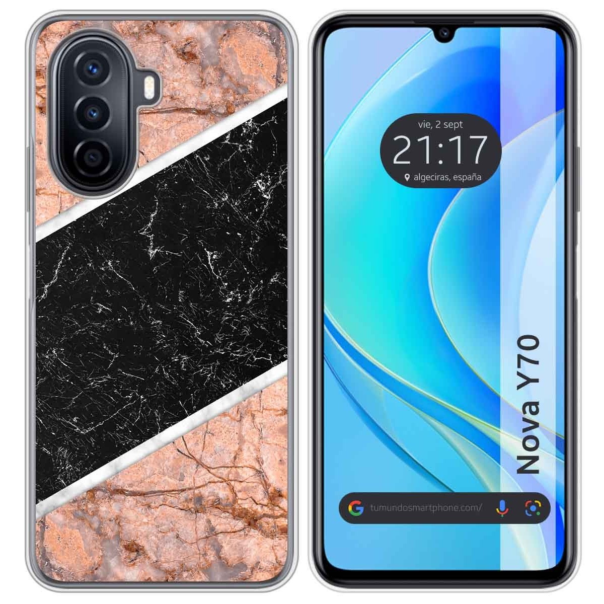 Funda Silicona para Huawei Nova Y70 diseño Mármol 07 Dibujos