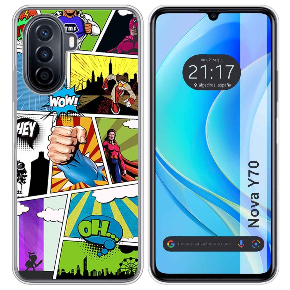 Funda Silicona para Huawei Nova Y70 diseño Comic Dibujos