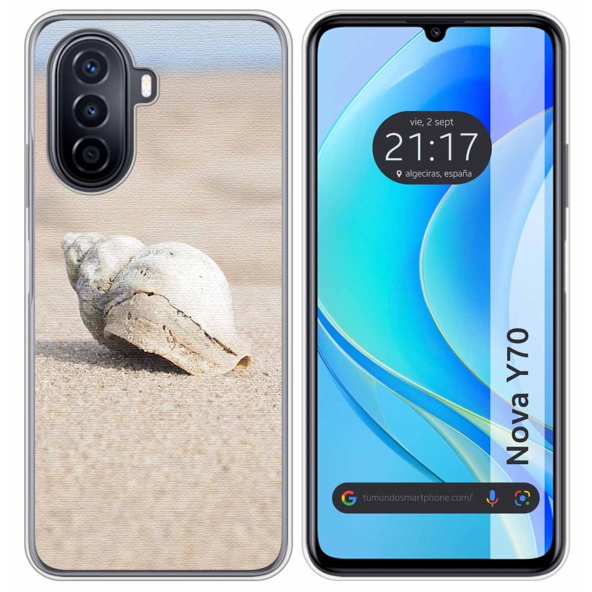 Funda Silicona para Huawei Nova Y70 diseño Concha Dibujos