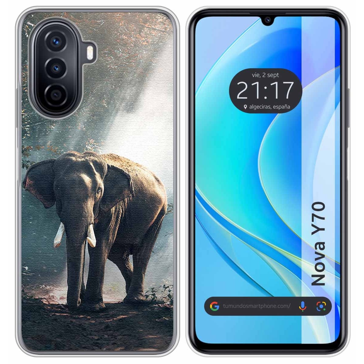 Funda Silicona para Huawei Nova Y70 diseño Elefante Dibujos