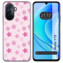 Funda Silicona para Huawei Nova Y70 diseño Flores Dibujos