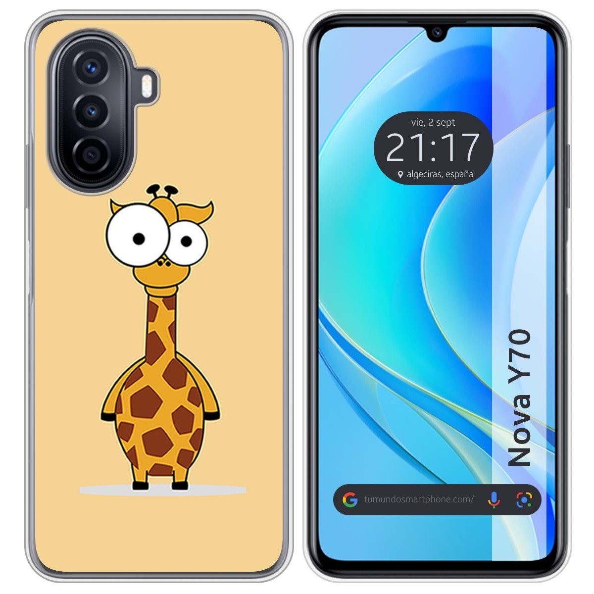 Funda Silicona para Huawei Nova Y70 diseño Jirafa Dibujos