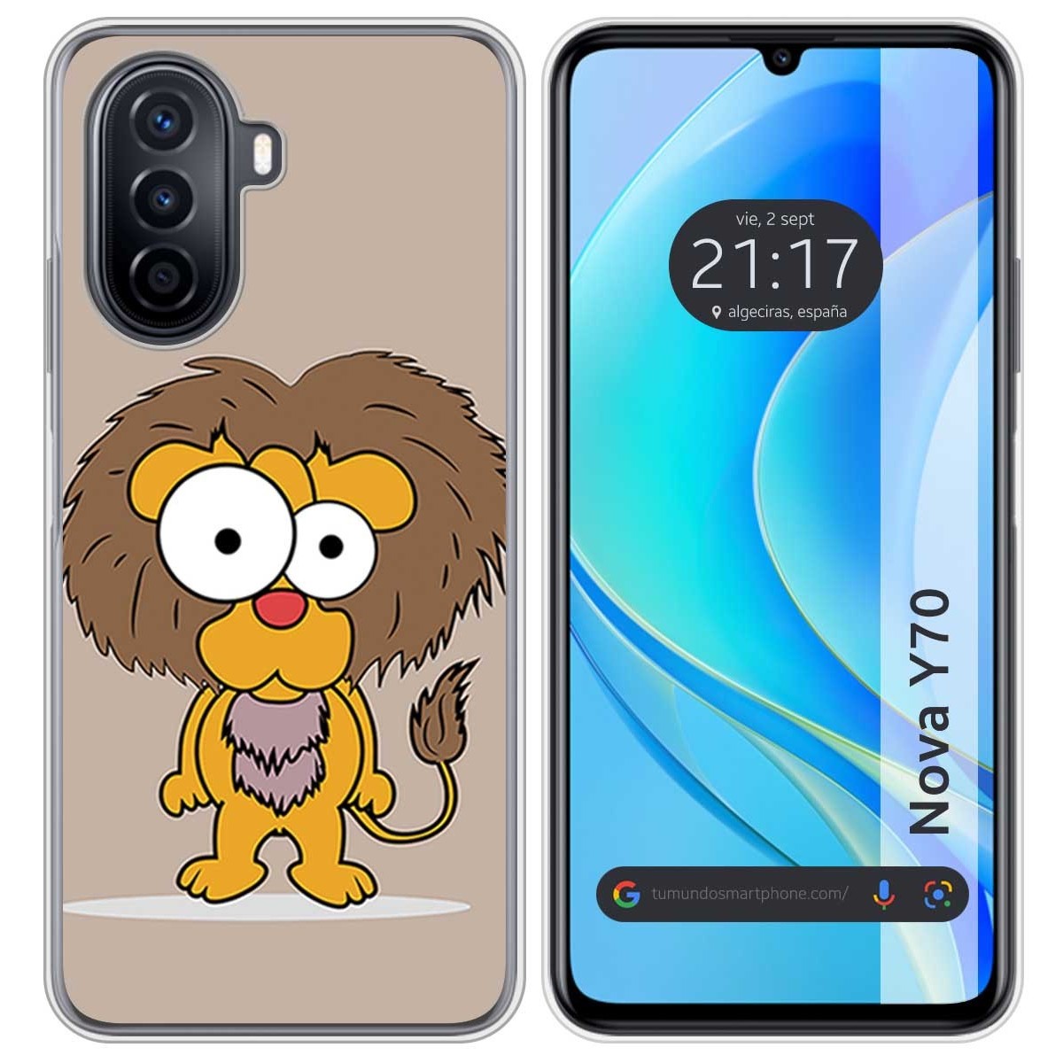 Funda Silicona para Huawei Nova Y70 diseño Leon Dibujos