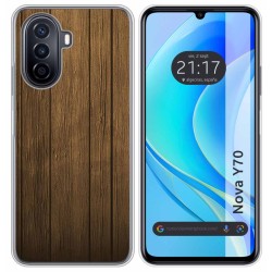 Funda Silicona para Huawei Nova Y70 diseño Madera Dibujos