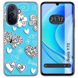 Funda Silicona para Huawei Nova Y70 diseño Mariposas Dibujos