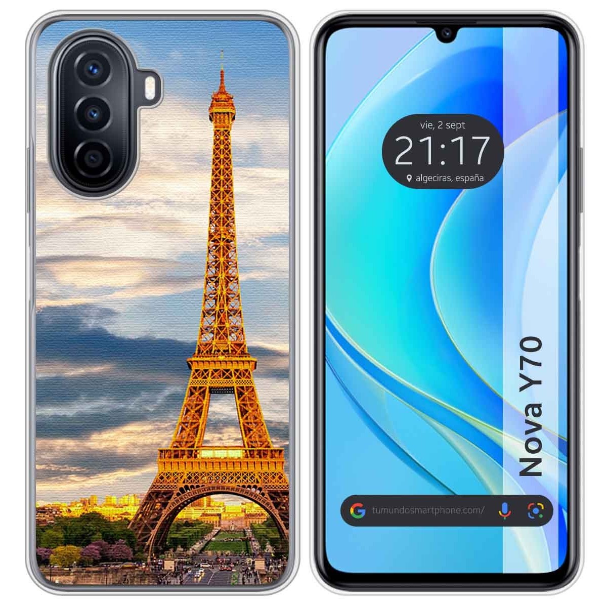 Funda Silicona para Huawei Nova Y70 diseño Paris Dibujos