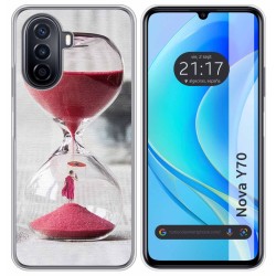 Funda Silicona para Huawei Nova Y70 diseño Reloj Dibujos