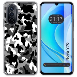 Funda Silicona para Huawei Nova Y70 diseño Snow Camuflaje Dibujos