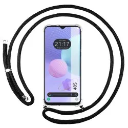 Funda Colgante Transparente para TCL 405 con Cordon Negro