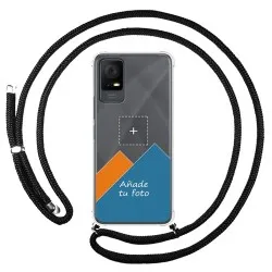 Personaliza tu Funda Colgante Transparente para TCL 405 con Cordon Negro Dibujo Personalizada