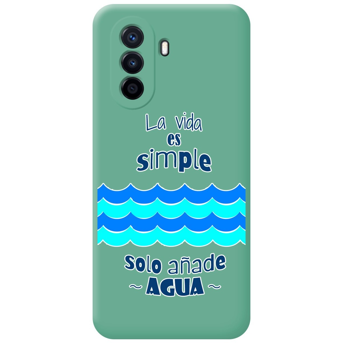 Funda Silicona Líquida Verde para Huawei Nova Y70 diseño Agua Dibujos