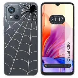 Funda Silicona Transparente para Blackview Oscal C80 diseño Araña Dibujos