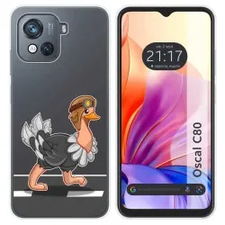 Funda Silicona Transparente para Blackview Oscal C80 diseño Avestruz Dibujos