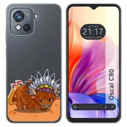 Funda Silicona Transparente para Blackview Oscal C80 diseño Bufalo Dibujos