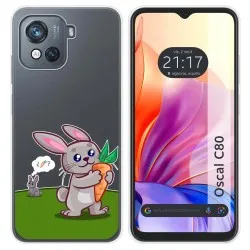 Funda Silicona Transparente para Blackview Oscal C80 diseño Conejo Dibujos