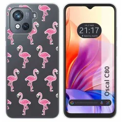 Funda Silicona Transparente para Blackview Oscal C80 diseño Flamenco Dibujos