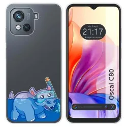 Funda Silicona Transparente para Blackview Oscal C80 diseño Hipo Dibujos