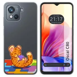 Funda Silicona Transparente para Blackview Oscal C80 diseño Leopardo Dibujos