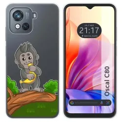 Funda Silicona Transparente para Blackview Oscal C80 diseño Mono Dibujos