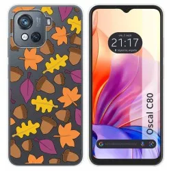 Funda Silicona Transparente para Blackview Oscal C80 diseño Otoño Dibujos